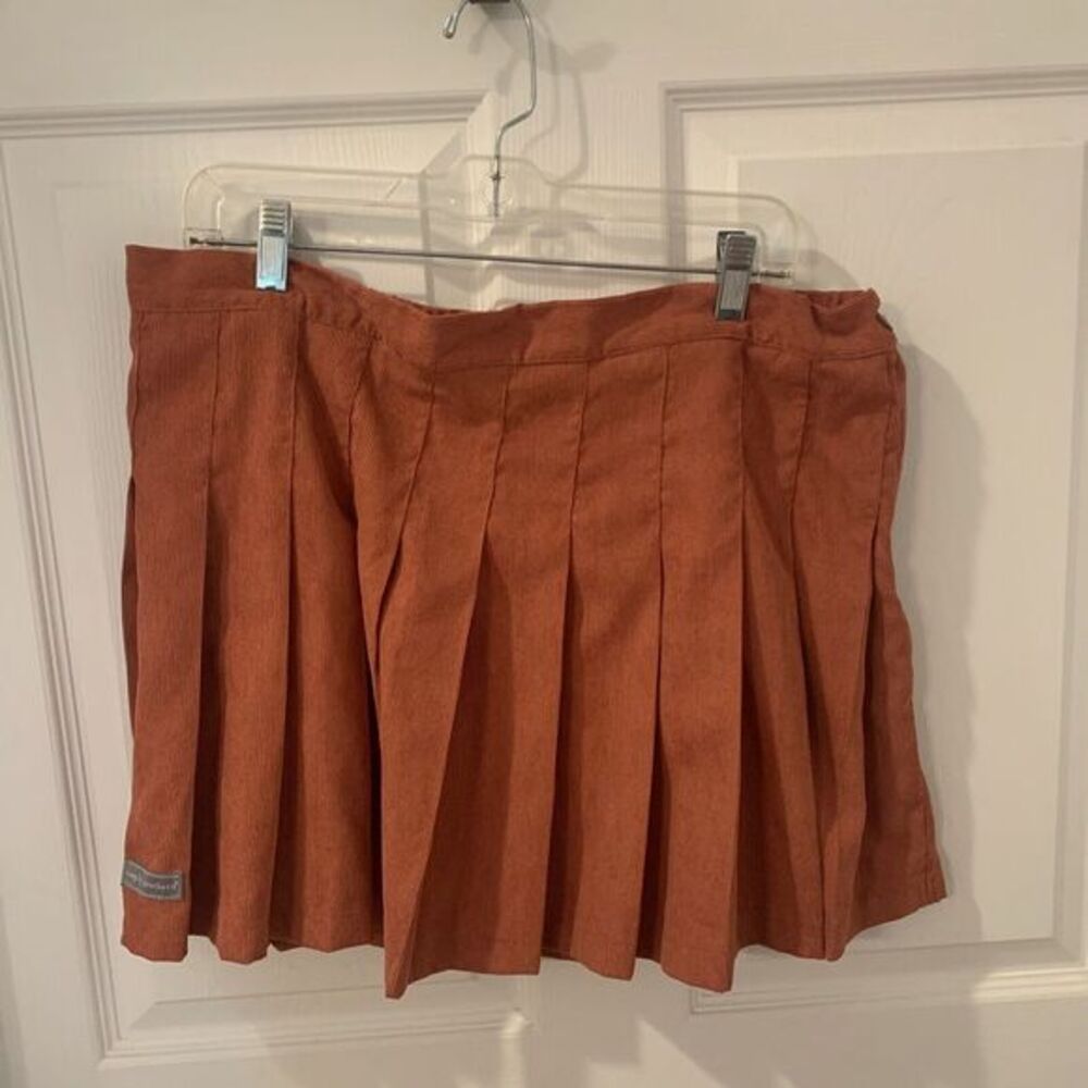 Simply Southern Pleated Skirt Women XXL Terracotta Corduroy Mini High Waist Rust